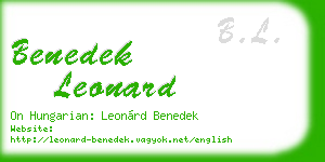 benedek leonard business card